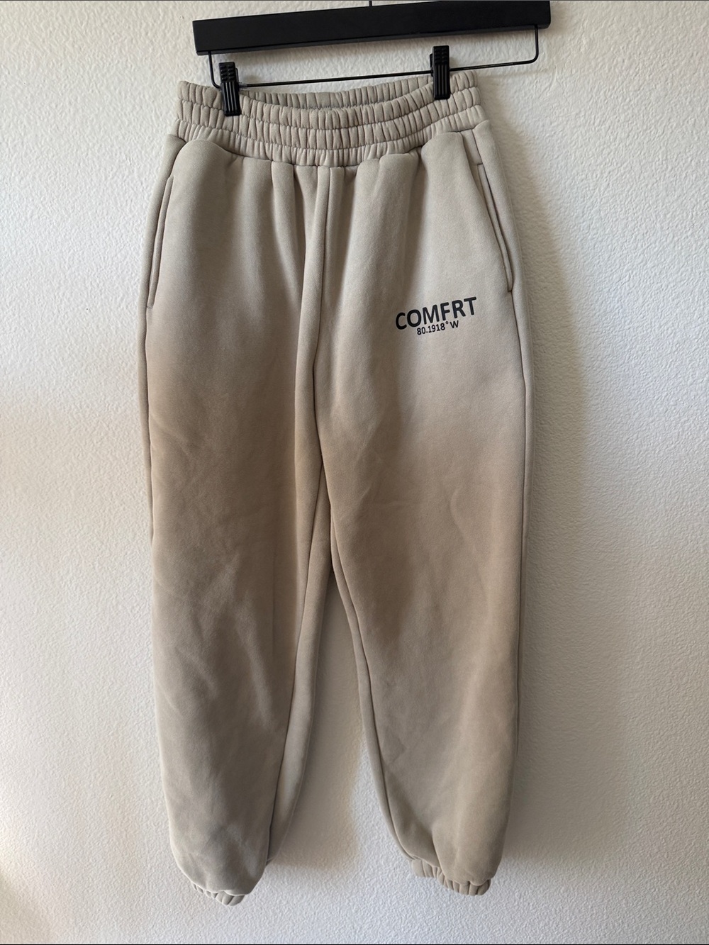 Comfort Logo Beige Jogger Pants for Women